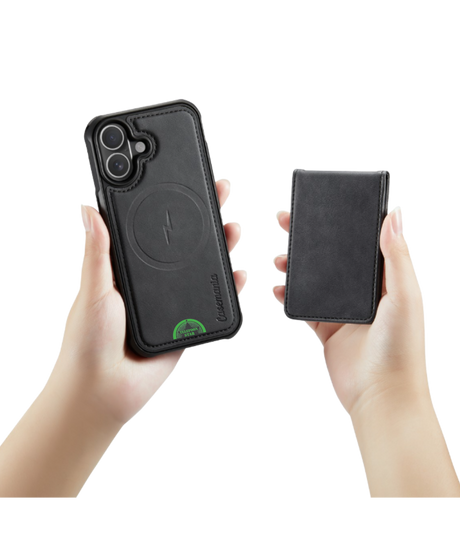 Hoesje voor iPhone 17 Zwart Bookcase 2-in-1 Magnetic met Pasjeshouder &amp; MagSafe