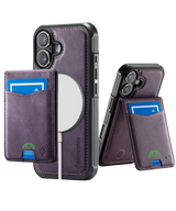 Hoesje voor iPhone 17 Paars Bookcase 2-in-1 Magnetic met Pasjeshouder &amp; MagSafe
