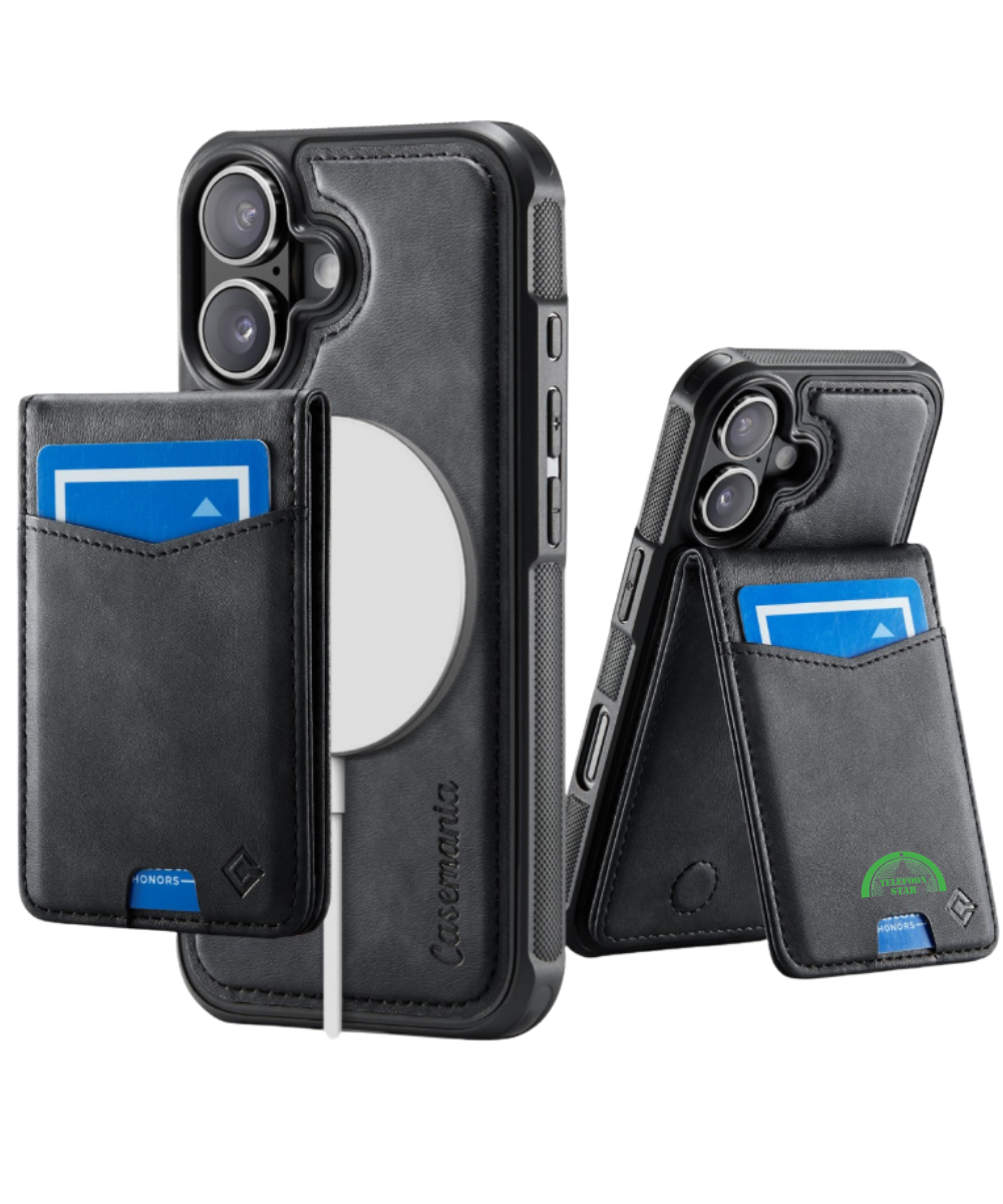 Hoesje voor iPhone 17 Zwart Bookcase 2-in-1 Magnetic met Pasjeshouder &amp; MagSafe