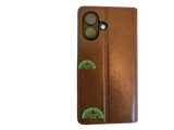 Boek Case Leer Wallet Case Donker Bruin IPhone 16