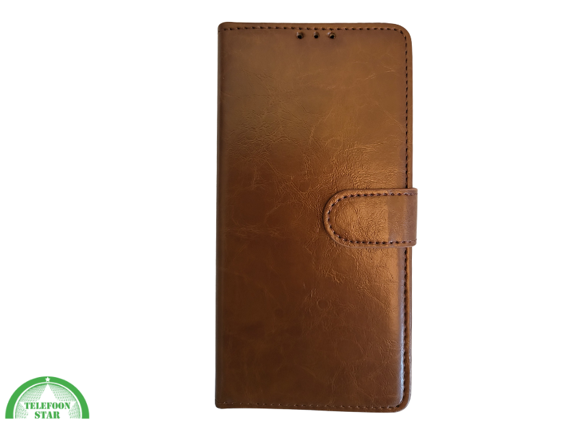 Boek Case Leer Wallet Case Donker Bruin IPhone 16 Plus