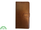 Boek Case Leer Wallet Case Donker Bruin IPhone 16 Plus