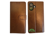 Boek Case Leer Wallet Case Donker Bruin IPhone 16