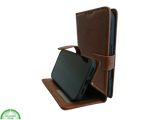 Boek Case Leer Wallet Case Donker Bruin IPhone 16 Plus