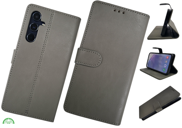 Hoesje voor Samsung Galaxy S26 Boek Case Leer Stijlvolle en Wallet Grijs