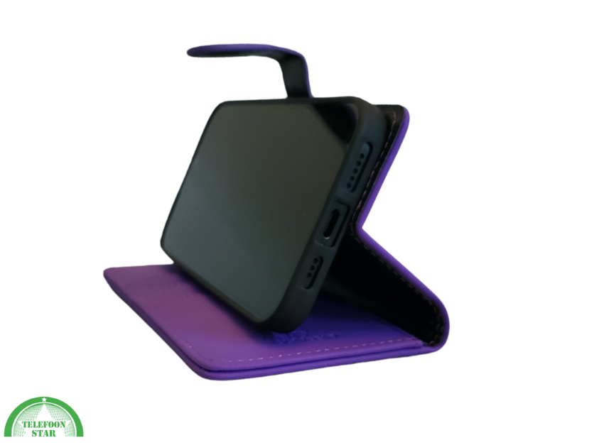 iPhone 16 portemonnee Leer Paars