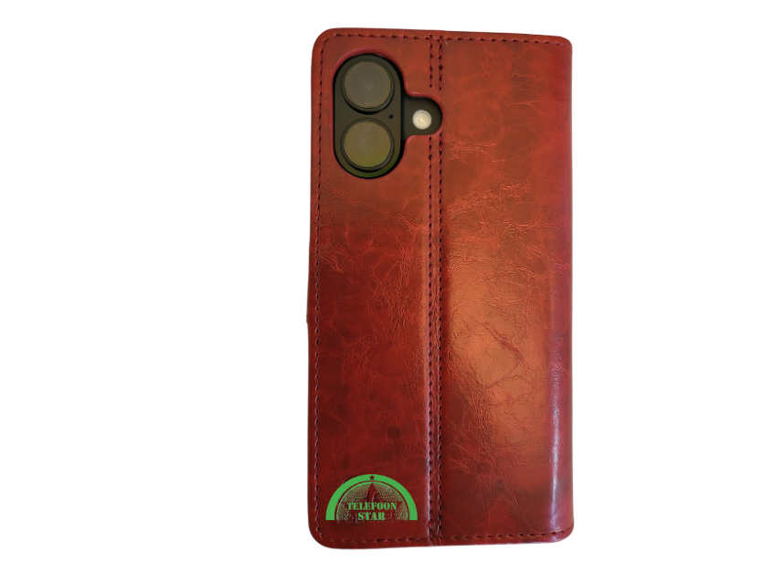 iPhone 16 portemonnee Rood Lather