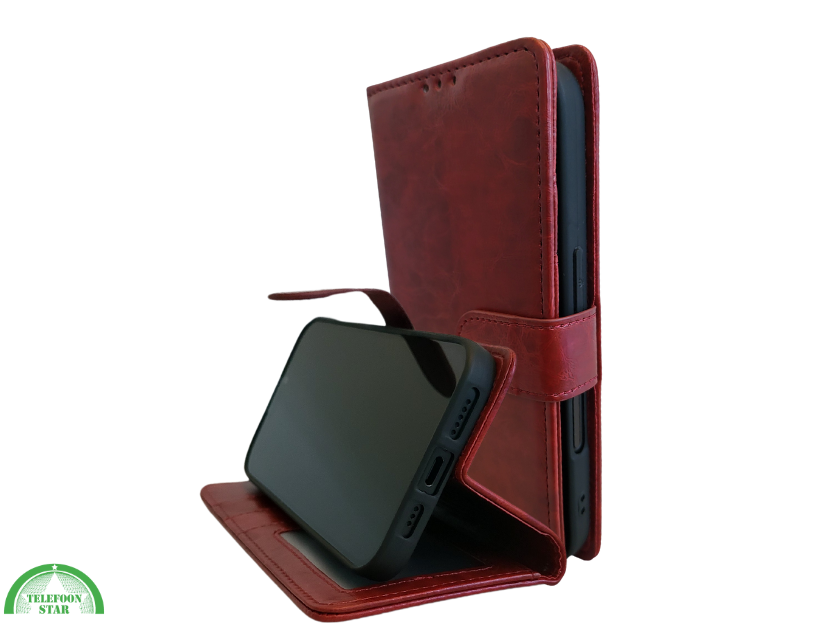iPhone 16 Plus portemonnee Rood Lather
