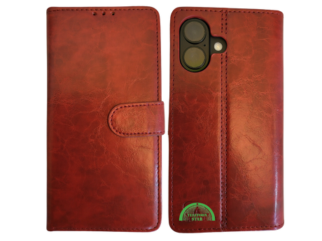iPhone 16 Plus portemonnee Rood Lather