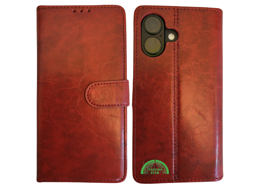 iPhone 16 Plus portemonnee Rood Lather