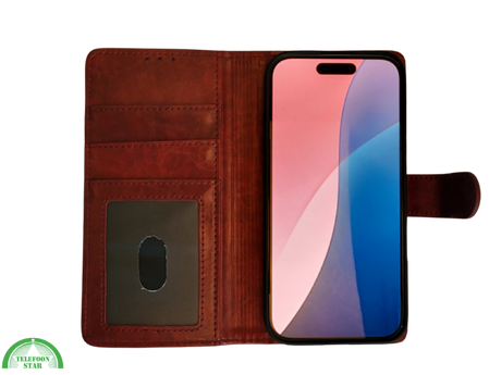 iPhone 16 Plus portemonnee Rood Lather