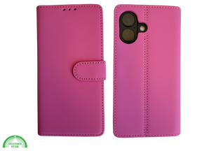 portemonnee Roze cover boek case iPhone 16 Plus
