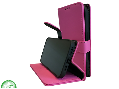 portemonnee Roze cover boek case iPhone 16 Plus