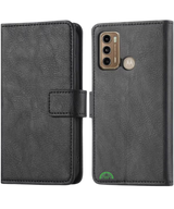 Bookcase Hoesje voor Motorola G60 Zwart met Magnetische Sluiting