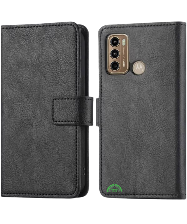 Bookcase Hoesje voor Motorola G60 Zwart met Magnetische Sluiting