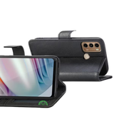 Bookcase Hoesje voor Motorola G60 Zwart met Magnetische Sluiting