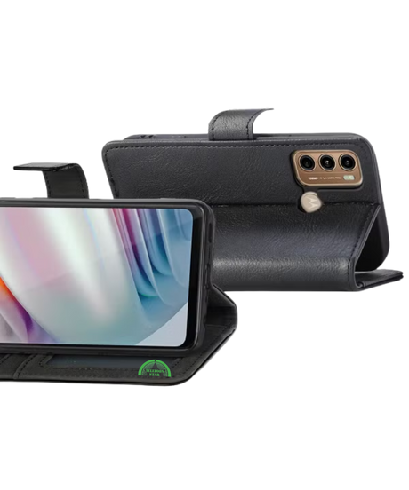 Bookcase Hoesje voor Motorola G60 Zwart met Magnetische Sluiting