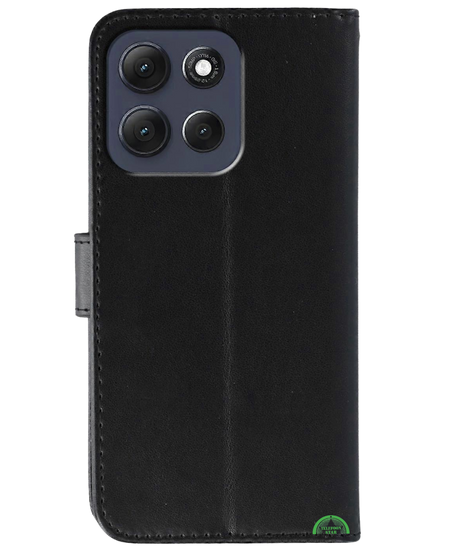 Bookcase Hoesje voor Motorola G56 Zwart Nauwsluitend en stevig