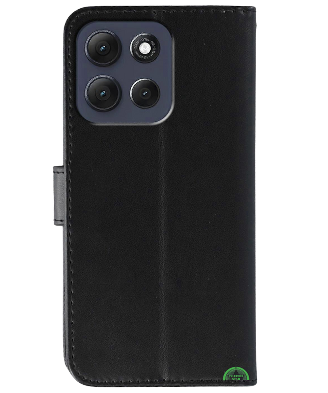 Bookcase Hoesje voor Motorola G56 Zwart Nauwsluitend en stevig