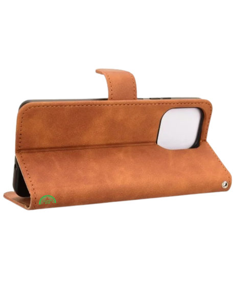 Bookcase Hoesje voor Motorola G86 Bruin Nauwsluitend en stevig