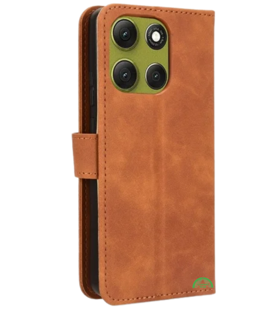 Bookcase Hoesje voor Motorola G86 Bruin Nauwsluitend en stevig