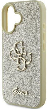 Guess Gouden Glitter Hoesje voor iPhone 16 Plus - Stijlvolle Bescherming met Glamour