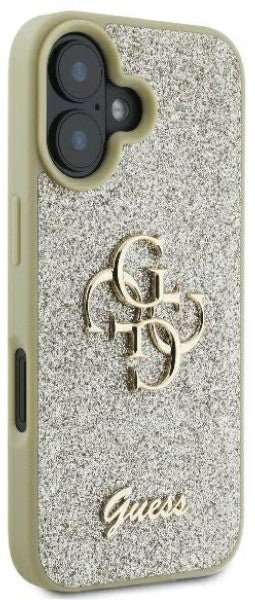 Guess Gouden Glitter Hoesje voor iPhone 16 Plus - Stijlvolle Bescherming met Glamour