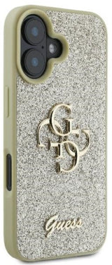 Guess Gouden Glitter Hoesje voor iPhone 16 Plus - Stijlvolle Bescherming met Glamour