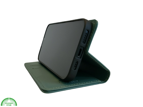Boek Case Leer Wallet Case Donkergroen iPhone 17