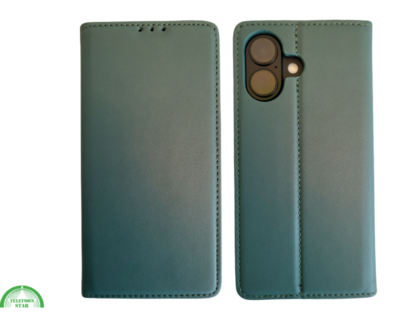 Boek Case Leer Wallet Case Donkergroen iPhone 17