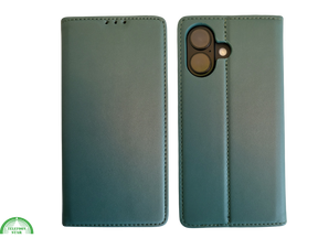 Boek Case Leer Wallet Case Donkergroen iPhone 17