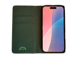 Boek Case Leer Wallet Case Donkergroen iPhone 17