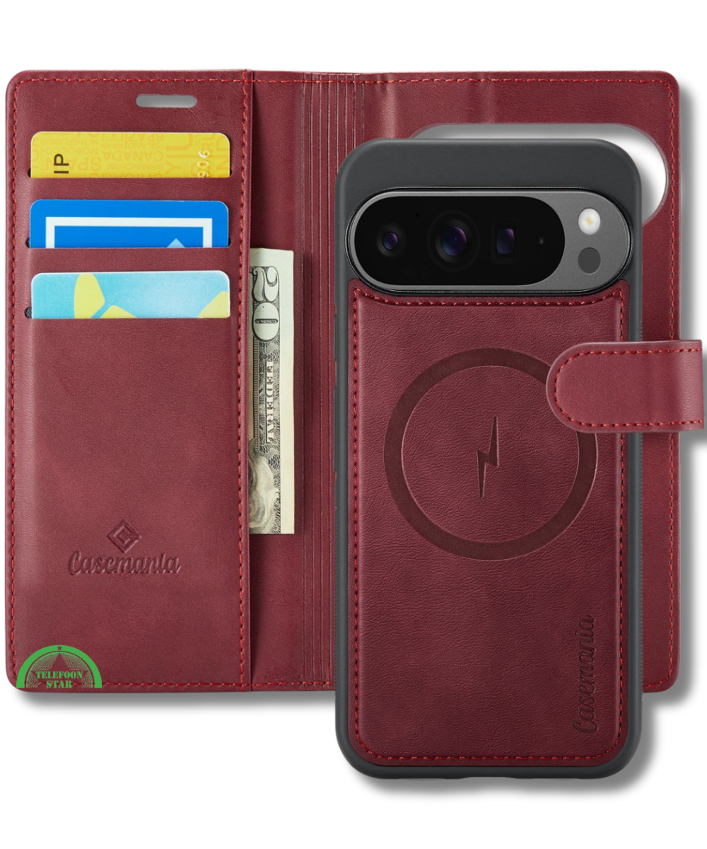Hoesje Pixel 10 Bookcase Rood 2-in-1 Stijlvolle Wallet Case met Kaarthouder