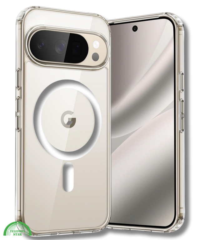 Hoesje Google Pixel 10 5G Crystal Clear Case Met MagSafe Ring & Shockproof Hoeken