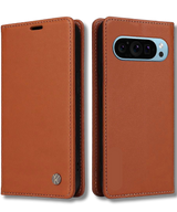 Hoesje Google Pixel 10 Pro Rood Lederen Look Met Pasjeshouder & Magnetische Sluiting