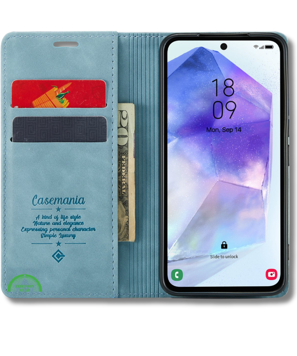 Hoesje Google Pixel 10 Pro Turquoise Look Met Pasjeshouder & Magnetische Sluiting
