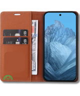 Hoesje Google Pixel 10 Pro Rood Lederen Look Met Pasjeshouder & Magnetische Sluiting