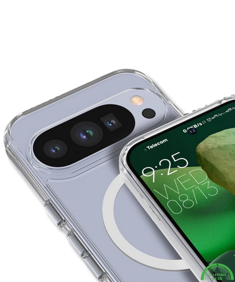 Hoesje Google Pixel 10 Pro XL Crystal Clear Case Met MagSafe Ring & Shockproof Hoeken