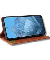Hoesje Google Pixel 10 Pro XL Rood Lederen Look Met Pasjeshouder & Magnetische Sluiting