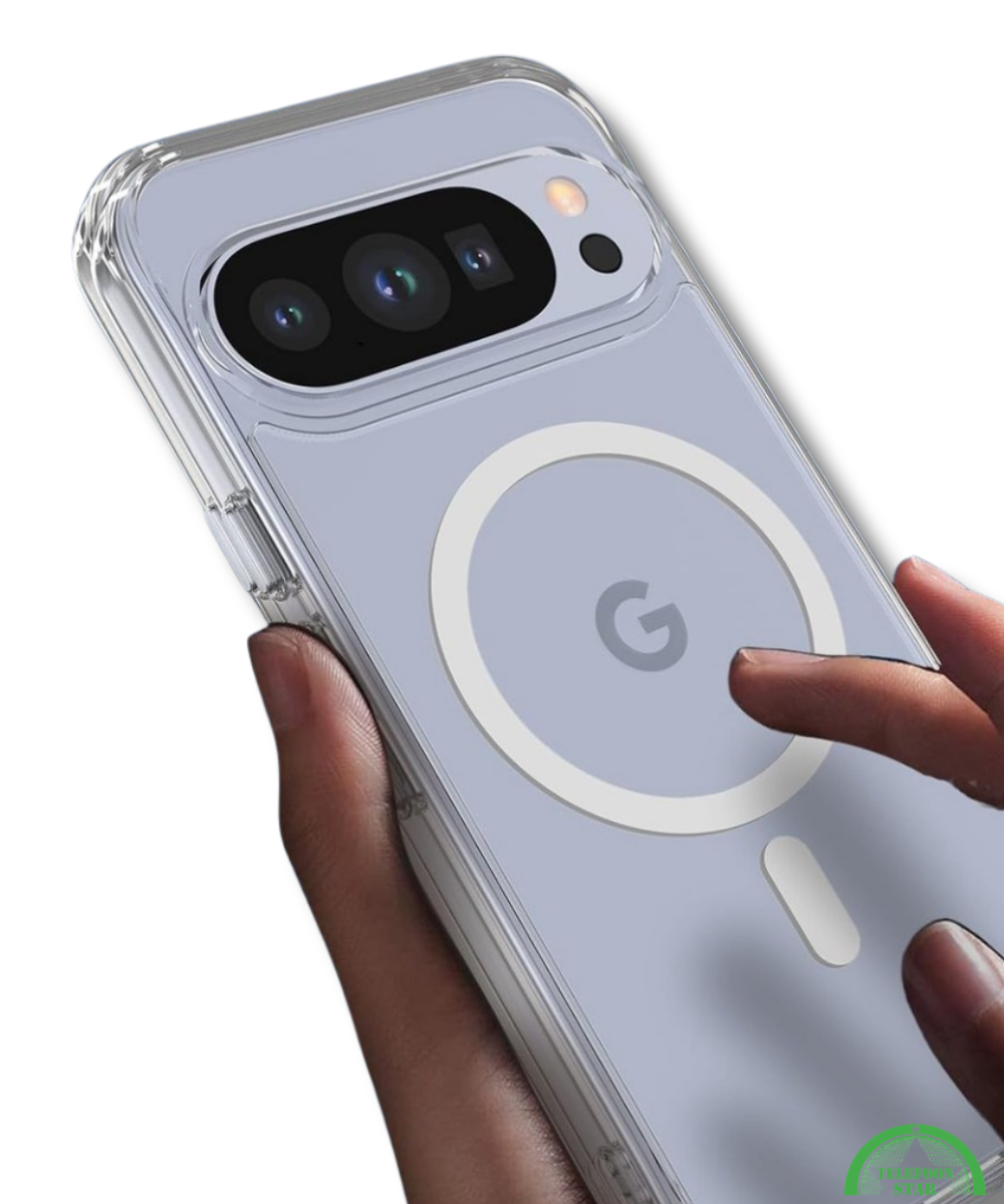 Hoesje Google Pixel 10 5G Crystal Clear Case Met MagSafe Ring & Shockproof Hoeken