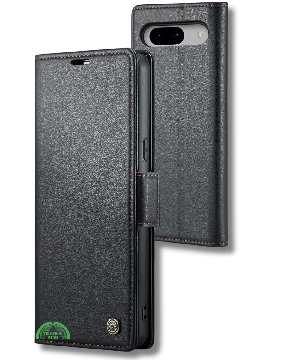 Hoesje voor Google Pixel 8 Zwart Bookcase Kunstleer met Pasjeshouder