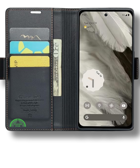 Hoesje voor Google Pixel 8 Zwart Bookcase Kunstleer met Pasjeshouder