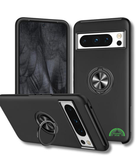 Hoesje voor Google Pixel 8a zwart met Ringhouder