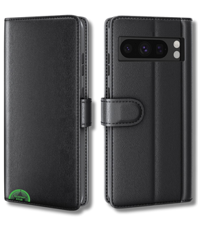 Google Pixel 8 Pro Bookcase Hoesje Zwart Leren Look Met Pasjeshouder