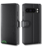 Google Pixel 8 Pro Bookcase Hoesje Zwart Leren Look Met Pasjeshouder