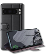 Google Pixel 8 Pro Bookcase Hoesje Zwart Leren Look Met Pasjeshouder