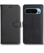 Hoesje Google Pixel 10 Pro XL Zwart Lederen Look Met Pasjeshouder & Magnetische Sluiting