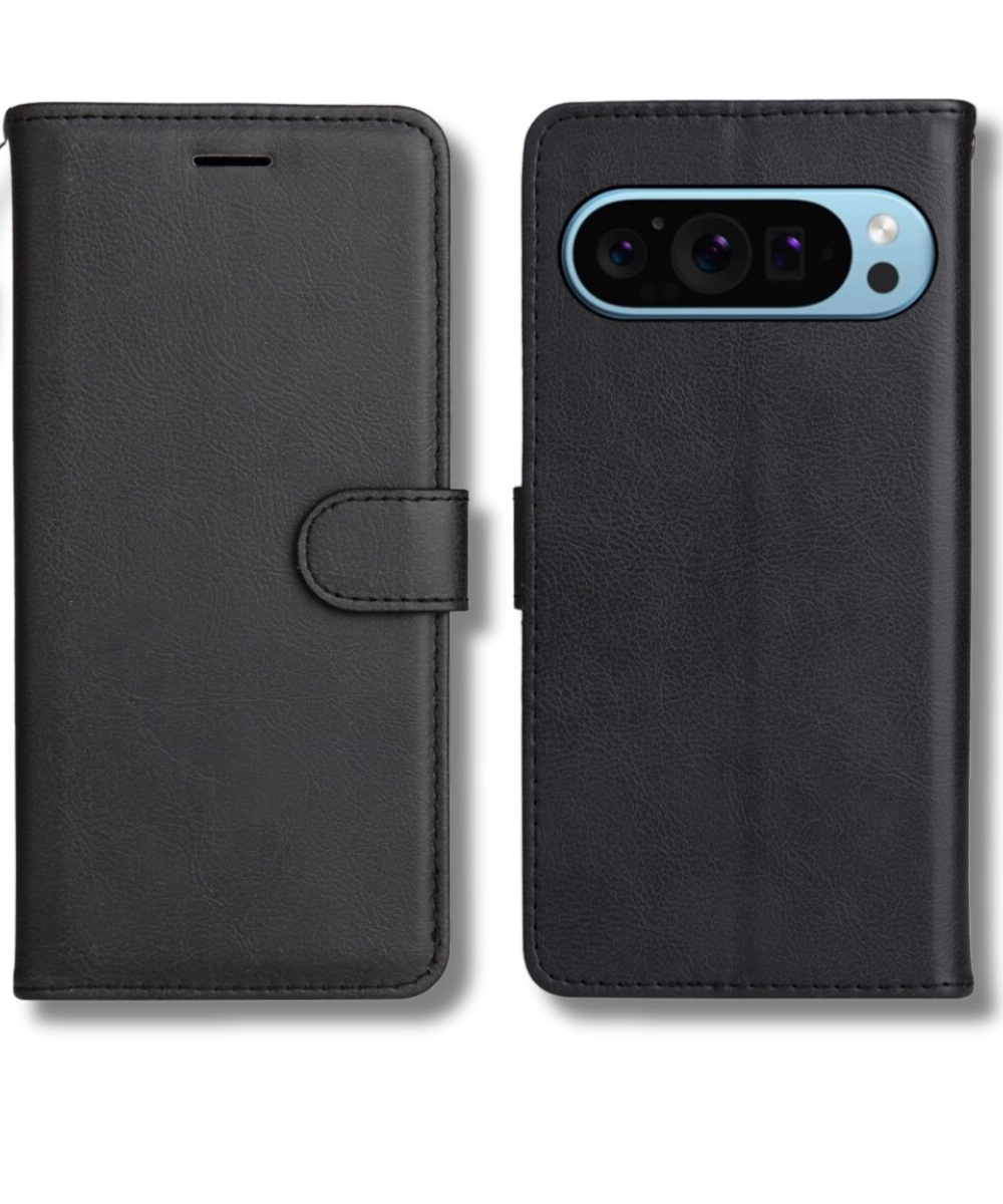 Hoesje Google Pixel 9 Pro XL Zwart Bookcase Met Pasjeshouder