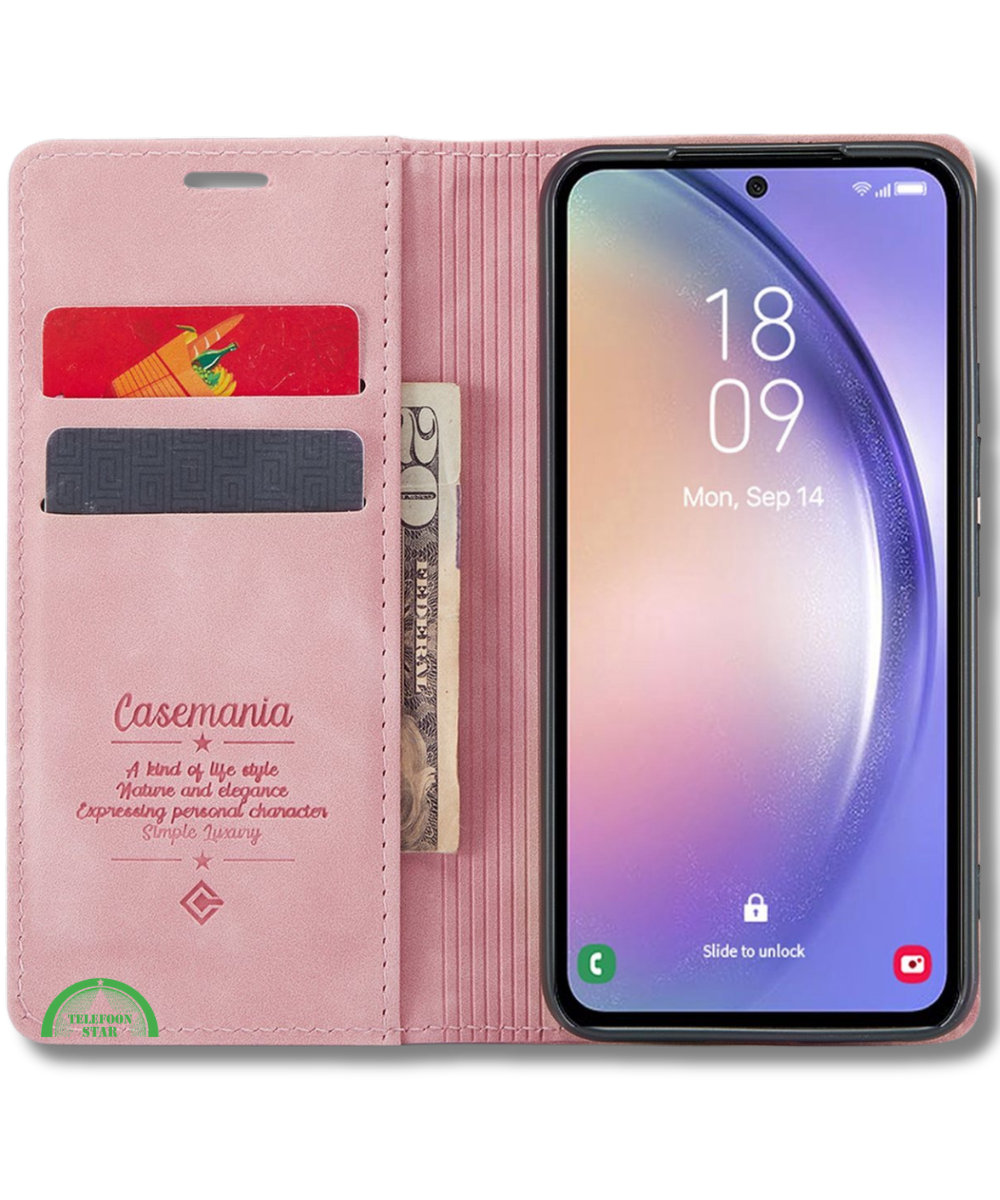 Hoesje Google Pixel 9 Pro XL Roze Bookcase Met Pasjeshouder