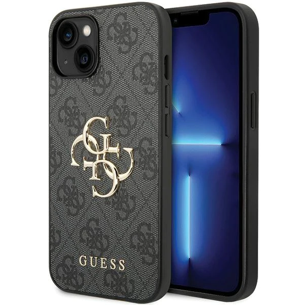 iPhone 15 Hardcase | Guess Gouden Logo | Backcover Grijs
